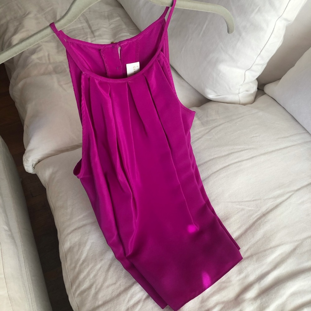 Amanda Uprichard Fuchsia Silk Blouse